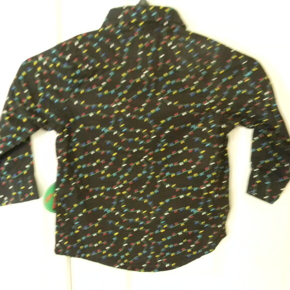Boys Free Planet Black w/ Christmas Lights Button Up Shirt 3T NWT - Picture 2 of 5